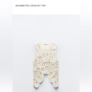 ZARA NWOT ASYMMETRIC CROCHET TOP STRAW BEIGE M 2712/483